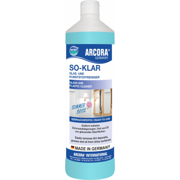 ARCORA SO-KLAR Glas- und Kunststoffreiniger 1 Liter - Flasche, mit Spritzverschluss - Bild-Darstellung des Produktes 1