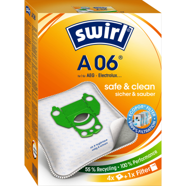 Swirl A 06 MicroPor® PLUS AirSpace Staubsaugerbeutel für AEG Typ A 06 - Bild-Darstellung des Produktes 1