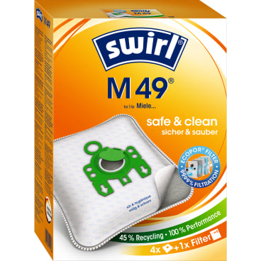 Swirl® M 49 MicroPor® Plus Green Staubsaugerbeutel 1 Packung = 4 Stück + 1 Filter - Bild-Darstellung des Produktes 1