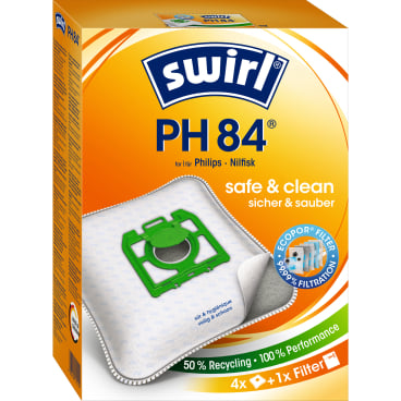 Swirl® PH 84 Ecopor® Staubsaugerbeutel 1 Packung = 4 Stück + 1 Filter - Bild-Darstellung des Produktes 1
