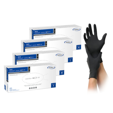 MaiMed® solution NEXT PF Nitrilhandschuhe, puderfrei, schwarz 1 Box = 200 Stück, Größe XL - Bild-Darstellung des Produktes 1