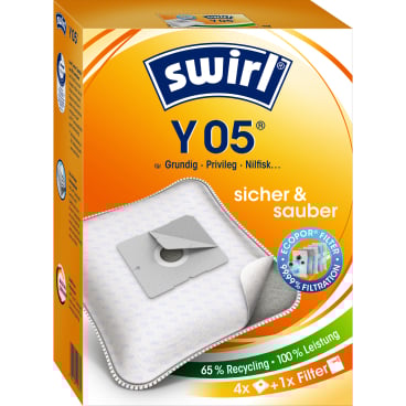 Swirl® Y 05 MicroPor® Plus Green Staubsaugerbeutel 1 Packung = 4 Stück + 1 Filter - Bild-Darstellung des Produktes 1