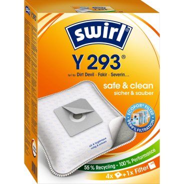 Swirl® Y 293 Ecopor® Staubsaugerbeutel 1 Packung = 4 Stück + 1 Filter - Bild-Darstellung des Produktes 1