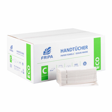 Fripa Papierhandtücher ECO, C-Falz, 25 x 33 cm 1 Karton = 24 Packungen à 128 Blatt = 3072 Blatt - Bild-Darstellung des Produktes 1