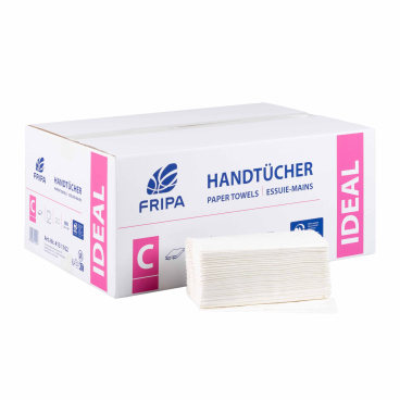 Fripa Papierhandtücher Ideal, C-Falz, 25 x 33 cm 1 Karton = 20 Packungen à 180 Blatt = 3600 Blatt - Bild-Darstellung des Produktes 1