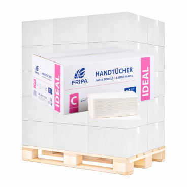 Fripa Papierhandtücher Ideal, C-Falz, 25 x 33 cm 1 Palette = 28 Kartons à 20 Packungen - Bild-Darstellung des Produktes 1