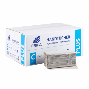 Fripa Papierhandtücher Plus Naturell, C-Falz, 25 x 33 cm 1 Karton = 20 Packungen à 180 Tücher = 3600 Tücher - Bild-Darstellung des Produktes 1