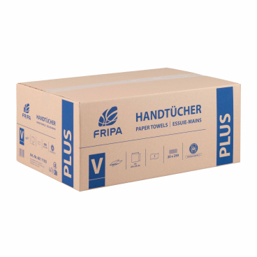 Fripa PLUS Papierhandtücher, 25 x 23 cm, 1-lagig 1 Karton = 20 x 250 = 5.000 Blatt - Bild-Darstellung des Produktes 1