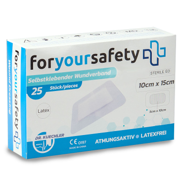 Dr. Kuechler Medical® 25 Stück Wundpflaster steril, besonders hautfreundlich, sensitiv, 10x15cm 10x15cm (25er Pack) - Bild-Darstellung des Produktes 1