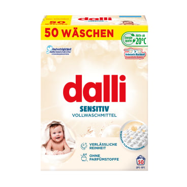 dalli Universalwaschmittel Sensitiv, mit schonender Formel 2,5 kg - Packung, 50 Waschladungen - Bild-Darstellung des Produktes 1