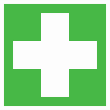 Erste-Hilfe-Schild - langnachleuchtend Material: Hart-PVC; Größe (BxH): 15,0 x 15,0 cm - Bild-Darstellung des Produktes 1