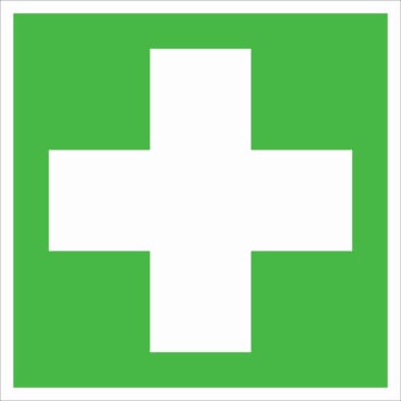 Erste-Hilfe-Schild - langnachleuchtend - Erste Hilfe Material: PVC-Folie; Größe (BxH): 10,0 x 10,0 cm - Bild-Darstellung des Produktes 1
