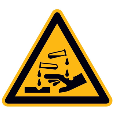 Wolk Warnschild Folie 200 mm ätzende Stoffe Wolk Warnschild Folie 200 mm ätzende Stoffe - Bild-Darstellung des Produktes 1