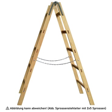 Holz Sprossenstehleiter mit Eimerhaken 2x17 Sprossen 1 Stück - Bild-Darstellung des Produktes 1