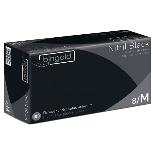 BINGOLD Einweghandschuhe Nitril Black