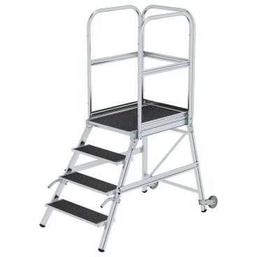 MUNK Podestleiter mit Rollen und Griff R13 Korund 4 Stufen 1 Stück - Bild-Darstellung des Produktes 1