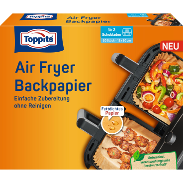 Toppits® Backpapier für Luftfritteuse Airfryer 12x20
 1 Packung = 20 Stück - Bild-Darstellung des Produktes 1