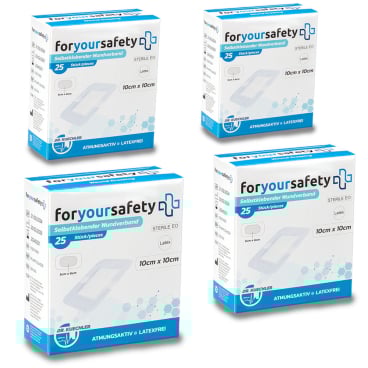 Dr. Kuechler Medical® 100 Stück Wundpflaster steril, besonders hautfreundlich, sensitiv, 10x10cm 100 - Bild-Darstellung des Produktes 1