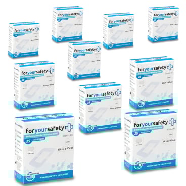 Dr. Kuechler Medical® 250 Stück Wundpflaster steril, besonders hautfreundlich, sensitiv, 10x10cm 250 - Bild-Darstellung des Produktes 1