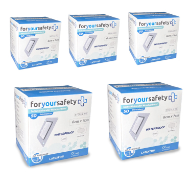 Dr. Kuechler Medical® 25 Stück Duschpflaster, Wundpflaster, wasserfest, steril, sensitiv,  6x7cm 6x7cm (250er Pack) - Bild-Darstellung des Produktes 1