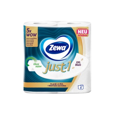 Zewa Just 1 Toilettenpapier, 4-lagig, weiß 1 Polysack = 7 Packungen à 4 Rollen à 99 Blatt - Bild-Darstellung des Produktes 1