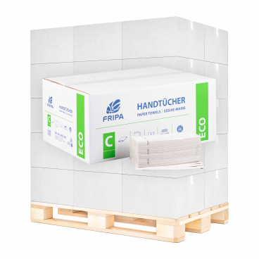 Fripa Papierhandtücher ECO, C-Falz, 25 x 33 cm 1 Palette = 28 Kartons à 3072 Blatt = 86016 Blatt - Bild-Darstellung des Produktes 1