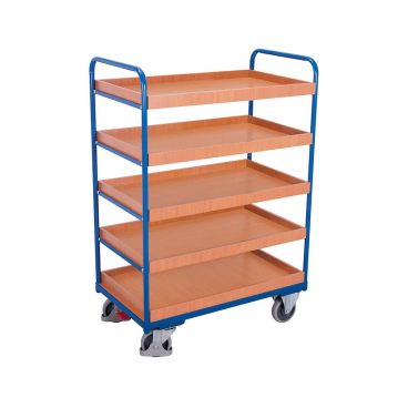 Etagenwagen, Werkstattwagen, 5 Tabletts, 250 kg Traglast, Rollen mit EasySTOP Etagen-/Werkstattwagen, 5 Tabletts, 250kg, EasySTOP Rollen - Bild-Darstellung des Produktes 1