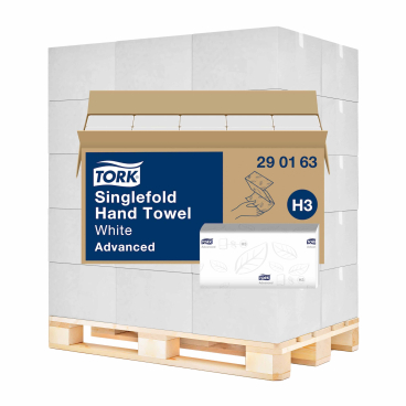 Tork Papierhandtücher H3 Advanced, 25 x 23 cm, 2-lagig 1 Palette = 28 Kartons à 15 Bündel - Bild-Darstellung des Produktes 1
