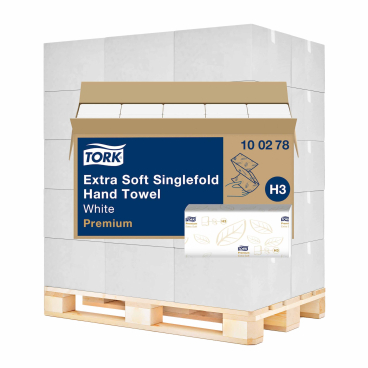 Tork Papierhandtücher H3 Premium, 23 x 23 cm, 2-lagig 1 Palette = 28 Kartons à 15 Bündel  - Bild-Darstellung des Produktes 1