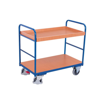 Etagenwagen mit 2 Tabletts 250 kg, Servierwagen, EasySTOP Etagenwagen - 2 Tabletts, 250 kg, EasySTOP - Bild-Darstellung des Produktes 1