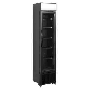 NORDCAP Glastürkühlschrank KU 175 G-SP BLACK, 182 Liter, schwarz Aussenabmessungen: 435 x 505 x 2013 mm - Bild-Darstellung des Produktes 1