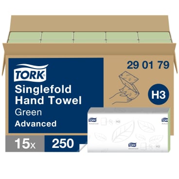 Tork Papierhandtücher H3 Advanced, 25 x 23 cm, 2-lagig 1 Karton = 15 Bündel x 250 = 3.750 Tücher - Bild-Darstellung des Produktes 1