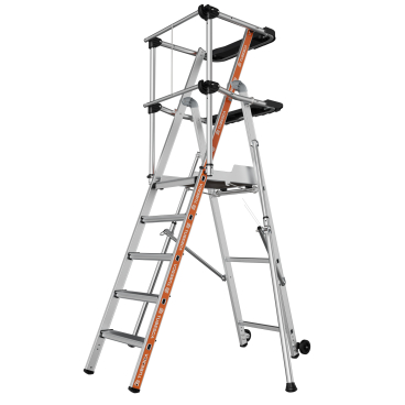 Siedra Stufen Plattformleiter mit Fallschutzschienen und halbautomatischem Schließmechanismus 5 Stufen Ausführung: 5 Stufen - Bild-Darstellung des Produktes 1