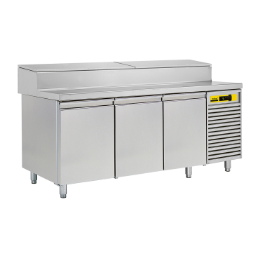 NORDCAP Pizza-Belegstation APKTM 3T, 490 + 90 Liter Aussenabmessungen: 2020 x 800 x 1080 mm - Bild-Darstellung des Produktes 1