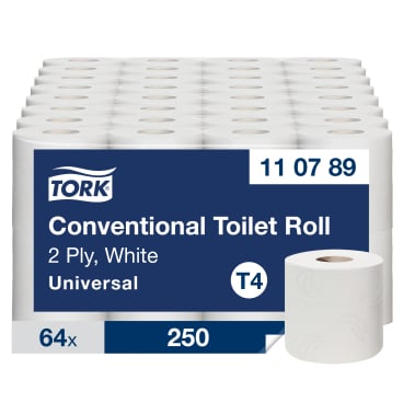 Tork Toilettenpapier T4 Tissue, 2-lagig, naturweiß 24 Packungen à 8 Rollen = 192 Rollen, à 250 Blatt - Bild-Darstellung des Produktes 1