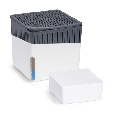 WENKO Raumluftuftentfeuchter Mod Cube, 500 g Farbe: weiß, Fassungsvermögen: 0,8 L - Bild-Darstellung des Produktes 1