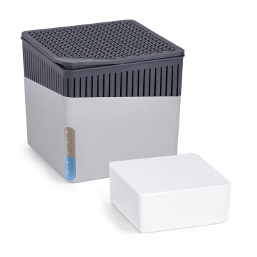 WENKO Raumluftuftentfeuchter Mod Cube, 500 g Farbe: grau, Fassungsvermögen: 0,8 L - Bild-Darstellung des Produktes 1