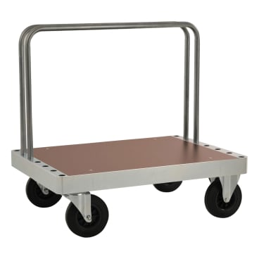 Kongamek Plattformwagen verzinkt 300mm hoch mit 2 Stahlbügeln und Ladefläche 1140x800mm aus MDF mit Bremse 1 Stück - Bild-Darstellung des Produktes 1