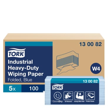 Tork Advanced Wischtuch 440, blau, Einzeltücher, W4 1 Packung = 5 Beutel x 100 Tücher = 500 Tücher - Bild-Darstellung des Produktes 1