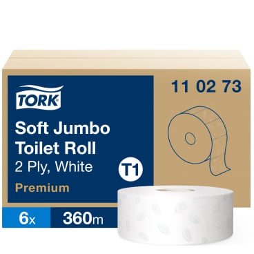 Tork Premium Toilettenpapier Jumbo T1 Premium, 2-lagig, weiß 1 Paket = 6 Rollen à 360 Meter - Bild-Darstellung des Produktes 1
