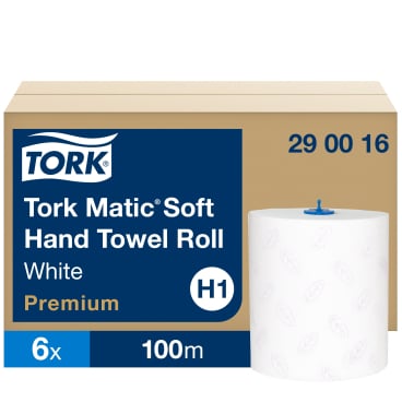 Tork Handtuchrollen Matic®, H1-kompatibel, 21 cm x 100 m, weiß 1 Paket = 6 Rollen à 408 Tücher = 2.448 Tücher - Bild-Darstellung des Produktes 1