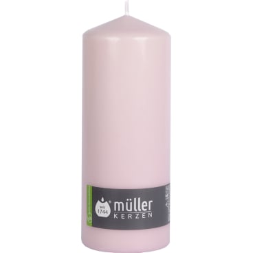 Müller Kerzen Stumpenkerzen, 78 x 200 mm, gepresste Wachsmischung 1 Packung = 4 Stück, Farbe: rosé - Bild-Darstellung des Produktes 1
