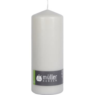 Müller Kerzen Stumpenkerzen, 78 x 200 mm, gepresste Wachsmischung 1 Packung = 4 Stück, Farbe: kiesel - Bild-Darstellung des Produktes 1