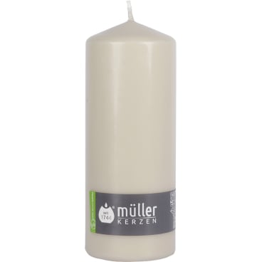 Müller Kerzen Stumpenkerzen, 78 x 200 mm, gepresste Wachsmischung 1 Packung = 4 Stück, Farbe: sand - Bild-Darstellung des Produktes 1