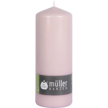 Müller Kerzen Stumpenkerzen, 68 x 180 mm, gepresste Wachsmischung 1 Packung = 6 Stück, Farbe: rosé - Bild-Darstellung des Produktes 1