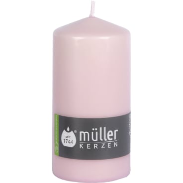 Müller Kerzen Stumpenkerzen, 68 x 135 mm, gepresste Wachsmischung 1 Packung = 6 Stück, Farbe: rosé - Bild-Darstellung des Produktes 1