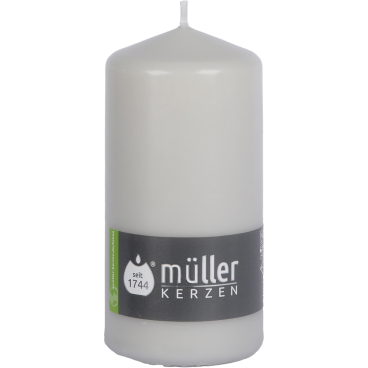Müller Kerzen Stumpenkerzen, 68 x 135 mm, gepresste Wachsmischung 1 Packung = 6 Stück, Farbe: kiesel - Bild-Darstellung des Produktes 1