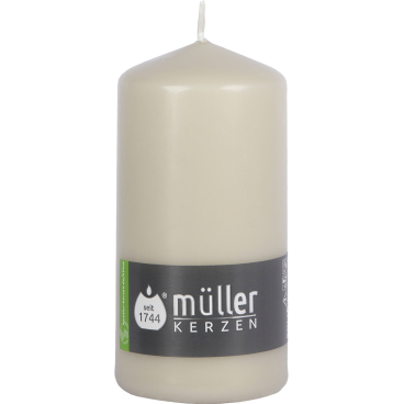 Müller Kerzen Stumpenkerzen, 68 x 135 mm, gepresste Wachsmischung 1 Packung = 6 Stück, Farbe: sand - Bild-Darstellung des Produktes 1