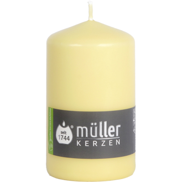 Müller Kerzen Stumpenkerzen, 68 x 110 mm, gepresste Wachsmischung 1 Packung = 6 Stück, Farbe: sonnengelb - Bild-Darstellung des Produktes 1