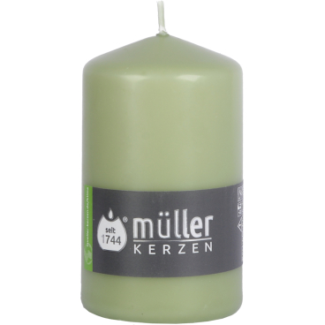 Müller Kerzen Stumpenkerzen, 68 x 110 mm, gepresste Wachsmischung 1 Packung = 6 Stück, Farbe: bambusgrün - Bild-Darstellung des Produktes 1